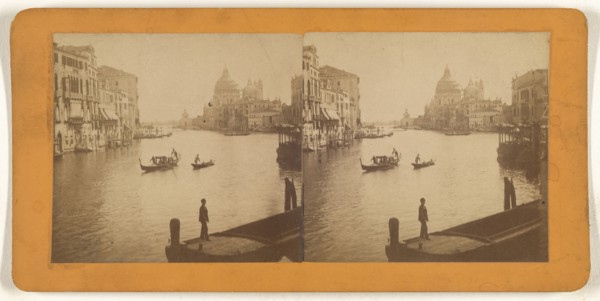 Canal, Venice, Italy; Italian; about 1865; Albumen silver print