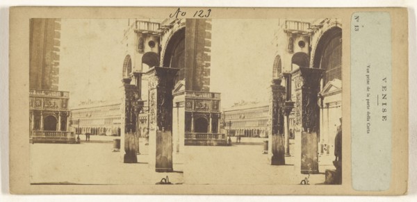 Venise. Vue prise de la porte della Carta; Italian; about 1865; Albumen silver print