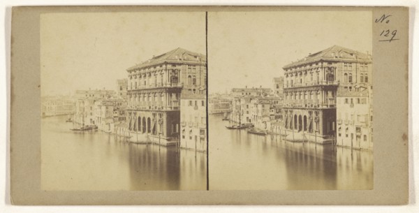 Grand Canal, Duchess du Beri, Palace, Venice; Italian; about 1865; Albumen silver print