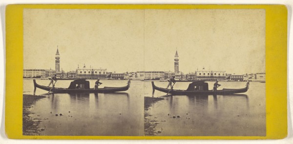 Panorama e Gondola; Italian; about 1865; Albumen silver print