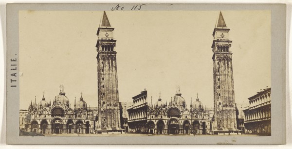 Ensemble de la place St Marc, Venise; Italian; about 1865; Albumen silver print