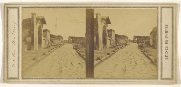 Ruines de Pompei,rue des tombeaux; Italian; about 1860; Albumen silver print