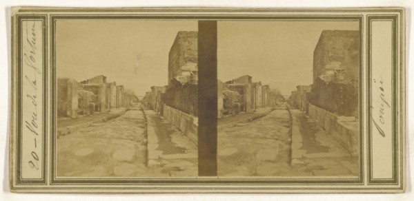 Rue de la Fortune, Pompeii; Italian; about 1865; Albumen silver print