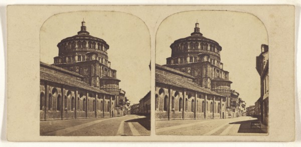 Chuch sic of Sainta sic Maria delle Gracia, Milan; Italian; about 1865; Albumen silver print