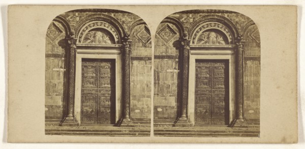 Giovanni di Bologna's Bronze Gate in the Dome, Pisa; Italian; about 1865; Albumen silver print
