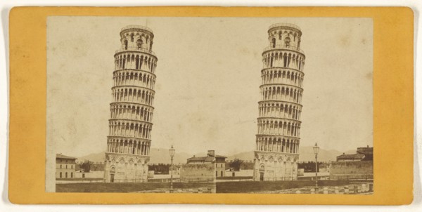 Leaning Tower of Pisa; Italian; about 1865; Albumen silver print