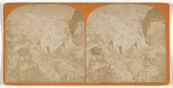 Passage sur le Glacier des Bossons pres Les Grands Mulets; about 1865; Albumen silver print, Switzerland