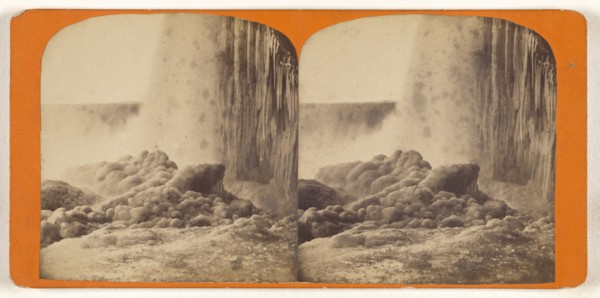 A View from the foot of Horse Shoe Fall, Canada; Canadian; about 1865; Albumen silver print