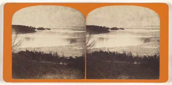 Horse Shoe fall near the Burning Springs; Canadian; about 1870; Albumen silver print