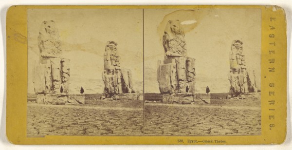 Egypt. - Colossi Thebes; about 1860; Albumen silver print