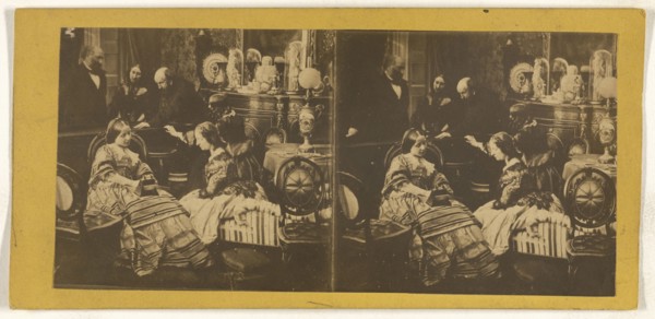Family parlor scene; about 1865; Albumen silver print