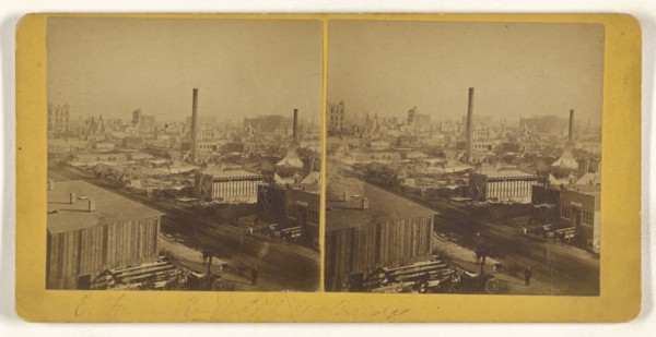 E. From Randolph St. Bridge, Massachusetts?; American; about 1865; Albumen silver print