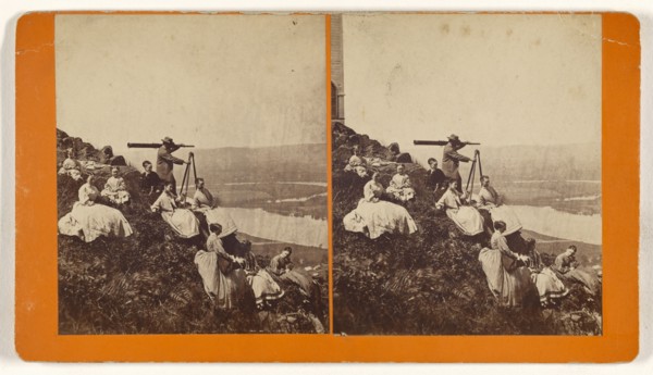 Prospecting on Mount Holyoke; American; about 1865; Albumen silver print
