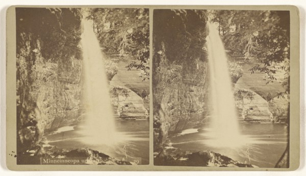 Minneinneopa under the rock; American; about 1870; Albumen silver print