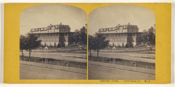 Jerome Park, Club House 1, No. 4 New York; American; about 1865; Albumen silver print