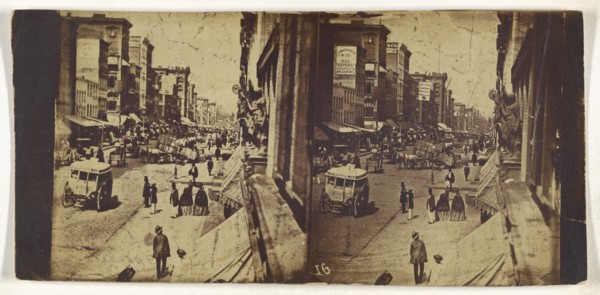 Broadway. New York City. 1850; American; 1850; Albumen silver print
