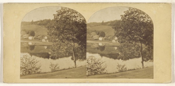 View near Peekskill, Hudson River; about 1860; Albumen silver print