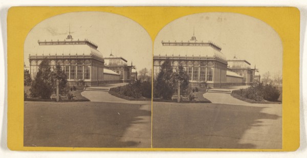 Conservatory, Agricultural Dept; American; about 1870; Albumen silver print