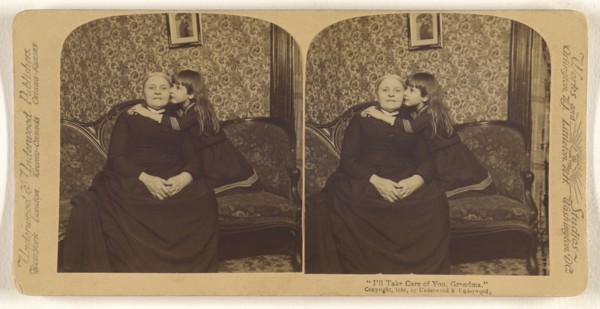 I'll Take Care of You, Grandma.; Underwood & Underwood, American, 1881 - 1940s, 1888; Albumen silver print