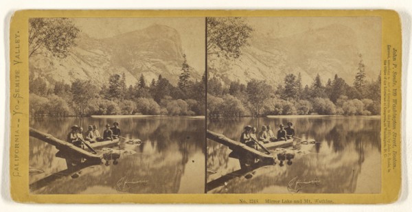 Mirror Lake and Mt. Watkins; John P. Soule, American, 1827 - 1904, 1870; Albumen silver print