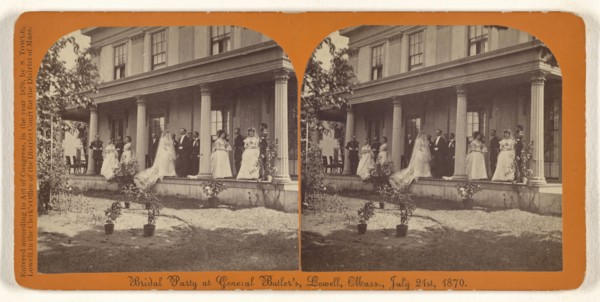 Bridal Party at General Butler's, Lowell, Mass., July 21st, 1870; Simon Towle, American, active Lowell, Massachusetts 1855
