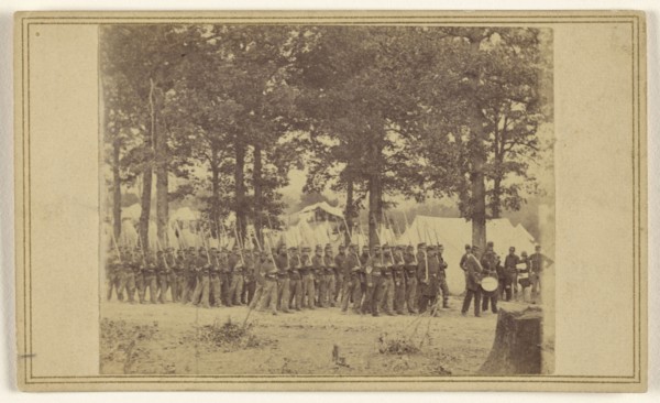 Micihigan(?, Camp nr. Washington 1861; Attributed to Mathew B. Brady, American, about 1823 - 1896, 1861; Albumen silver print