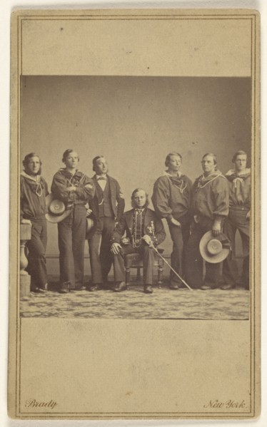 Group of seven soldiers, one being seated; Mathew B. Brady, American, about 1823 - 1896, about 1862; Albumen silver print