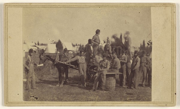 Ft. Runyon Settlers; Attributed to Mathew B. Brady, American, about 1823 - 1896, about 1862; Albumen silver print