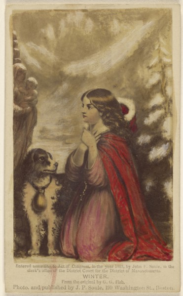 Winter. From the original by G.G. Fish; John P. Soule, American, 1827 - 1904, 1863; Hand-colored albumen silver print