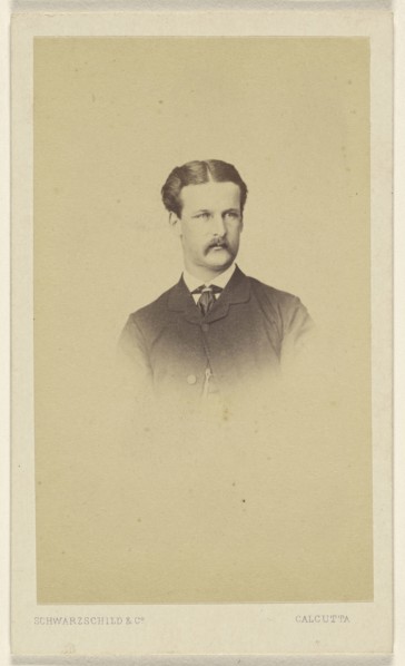 Man with moustache, in vignette style; Schwarzschild & Co; 1860s; Albumen silver print