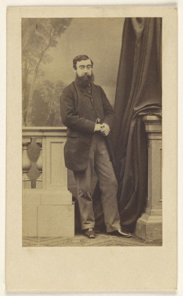 Full-bearded man, standing; Antoine Claudet, French, 1797 - 1867, about 1865; Albumen silver print