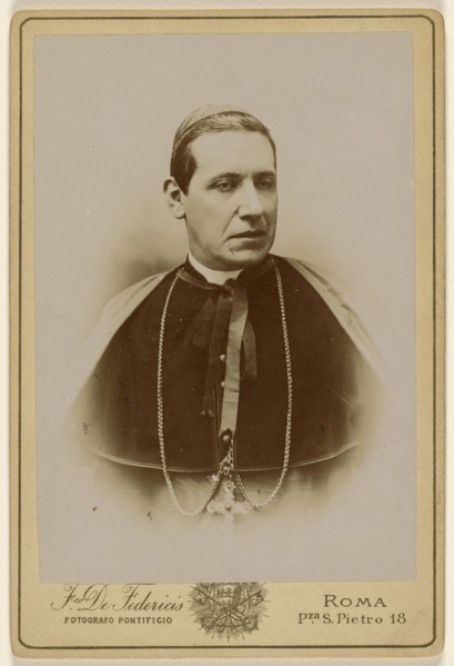 Cardinal Mariano Rampolla Marquis del Tindaro, papal foreign secretary of state, 1887 - 1903; Federico De Federicis Italian