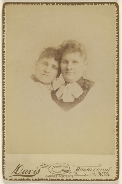 Portrait of two  women; Davis, American, active about 1920, about 1890; Gelatin silver print