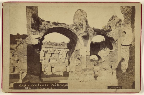 Aula centrale dei bagui Caracalla; Michele Mang, Italian, active Rome, Italy 1860s, about 1875; Albumen silver print