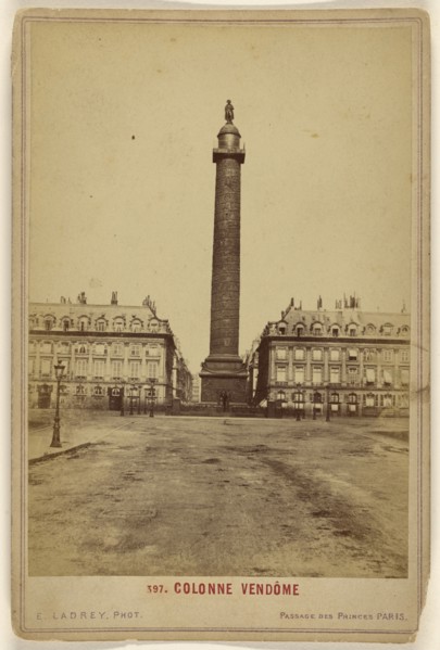 Colonne Vendome; Ernest Ladrey, French, active Paris, France 1860s, about 1875; Albumen silver print
