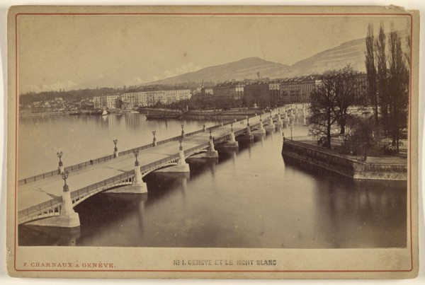 Geneve et le Mont Blanc; Florentin Charnaux, Swiss, 1832 - 1883, active Geneva, Switzerland 1850s - 1880s, about 1873; Albumen