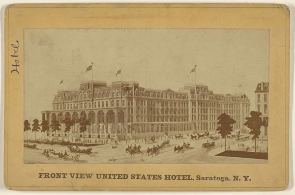 Front View United States Hotel, Saratoga, N.Y; American; about June 20, 1874; Albumen silver print
