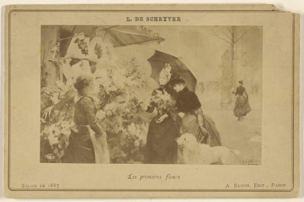 Les Premieres fleurs by L. De Schryver; Adolphe Block, French, 1829 - about 1900, 1887; Albumen silver print