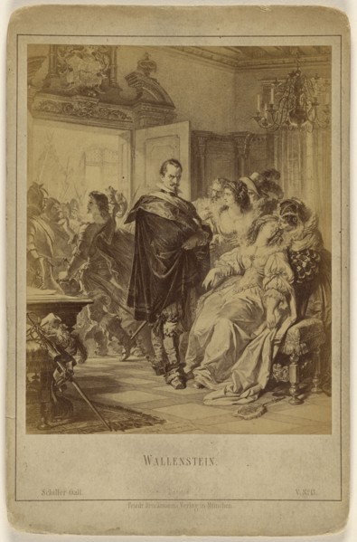 Wallenstein a painting by C. Jaeger, Nurnberg, 1867; Friedrich Bruckmann, German, 1814 - 1898, about 1875; Albumen silver print