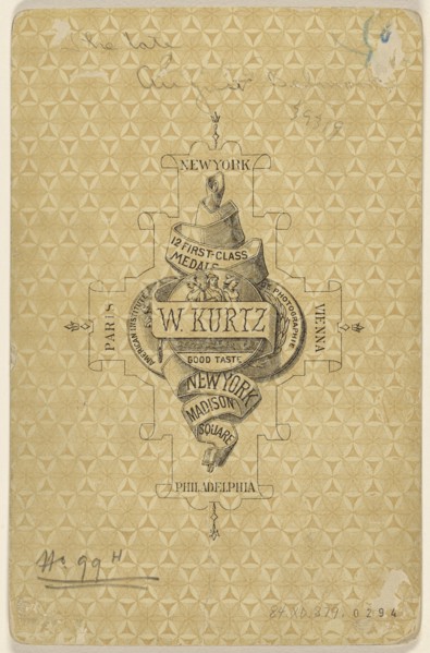 The late August Belmont; William Kurtz, American, 1834 - 1904, about 1883; Albumen silver print