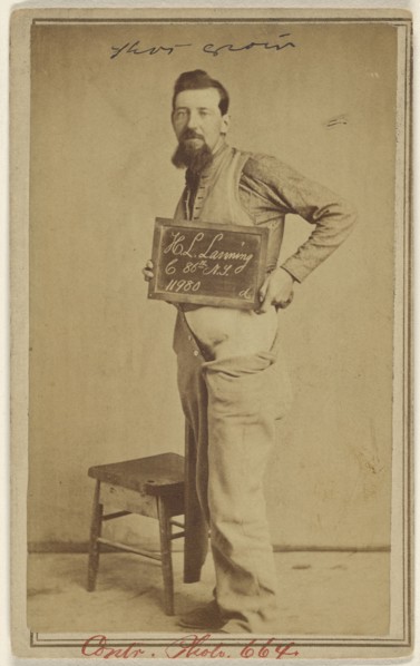H.L. Lanning, G 86th N.Y. 11980. Civil War victim; Attributed to William H. Bell, American, 1830 - 1910, about 1864; Albumen