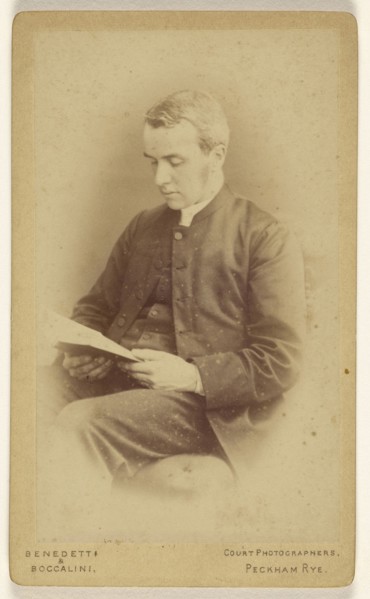 man reading while seated; Benedetti & Boccalini; 1860s; Albumen silver print