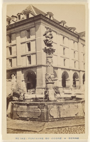 Fontaine de l'Ogre a Berne; A. Garcin, Swiss, active Geneva, Switzerland 1860s - 1870s, about 1865; Albumen silver print