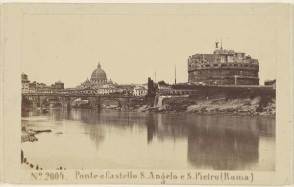 Ponte e Castello S. Angelo e S. Pietro, Roma, Sommer & Behles, Italian, 1867 - 1874, about 1870; Albumen silver print
