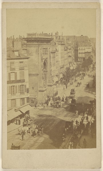 Porte St. Denis; French; 1860; Albumen silver print