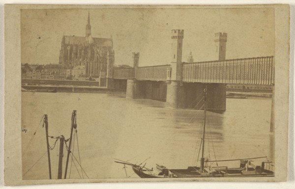 R.R. Bridge, Cologne; German; 1865 - 1870; Albumen silver print