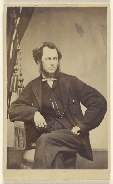 bearded man with moustache, seated; S.B. Howard, American, active Pottsville and Reading, Pennsylvania 1860s, 1865 - 1870