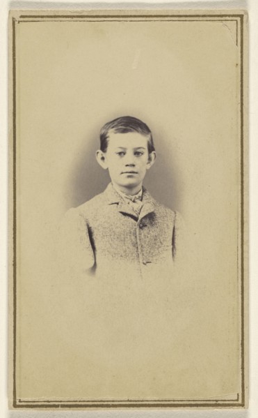 boy, in vignette-style; S.G. Sheaffer, American, active Hanover, Pennsylvania 1860s - 1870s, 1865 - 1870; Albumen silver print