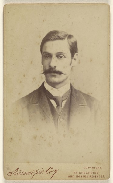 man with moustache; London Stereoscopic Company, active 1854 - 1890, 1865 - 1870; Albumen silver print