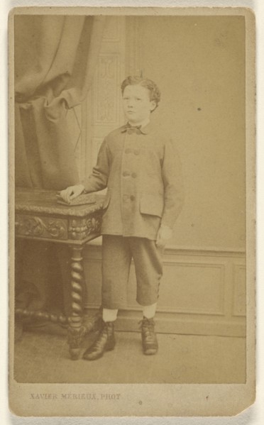 boy, standing; Xavier Merieux, French, active Paris, France 1860s, about 1865; Albumen silver print